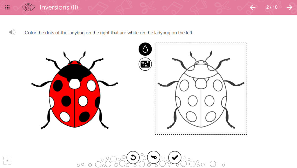 Visual Perception Program Screen Example Ladybug