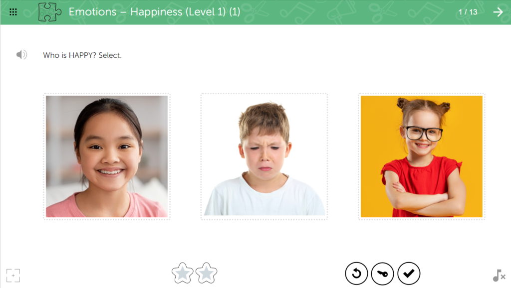 Screenshot from Emotions – Happiness (Level 1) (1) Activity