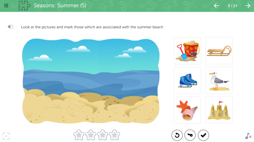 Sample activity from Learnigo’s Active Speech program - summer unit