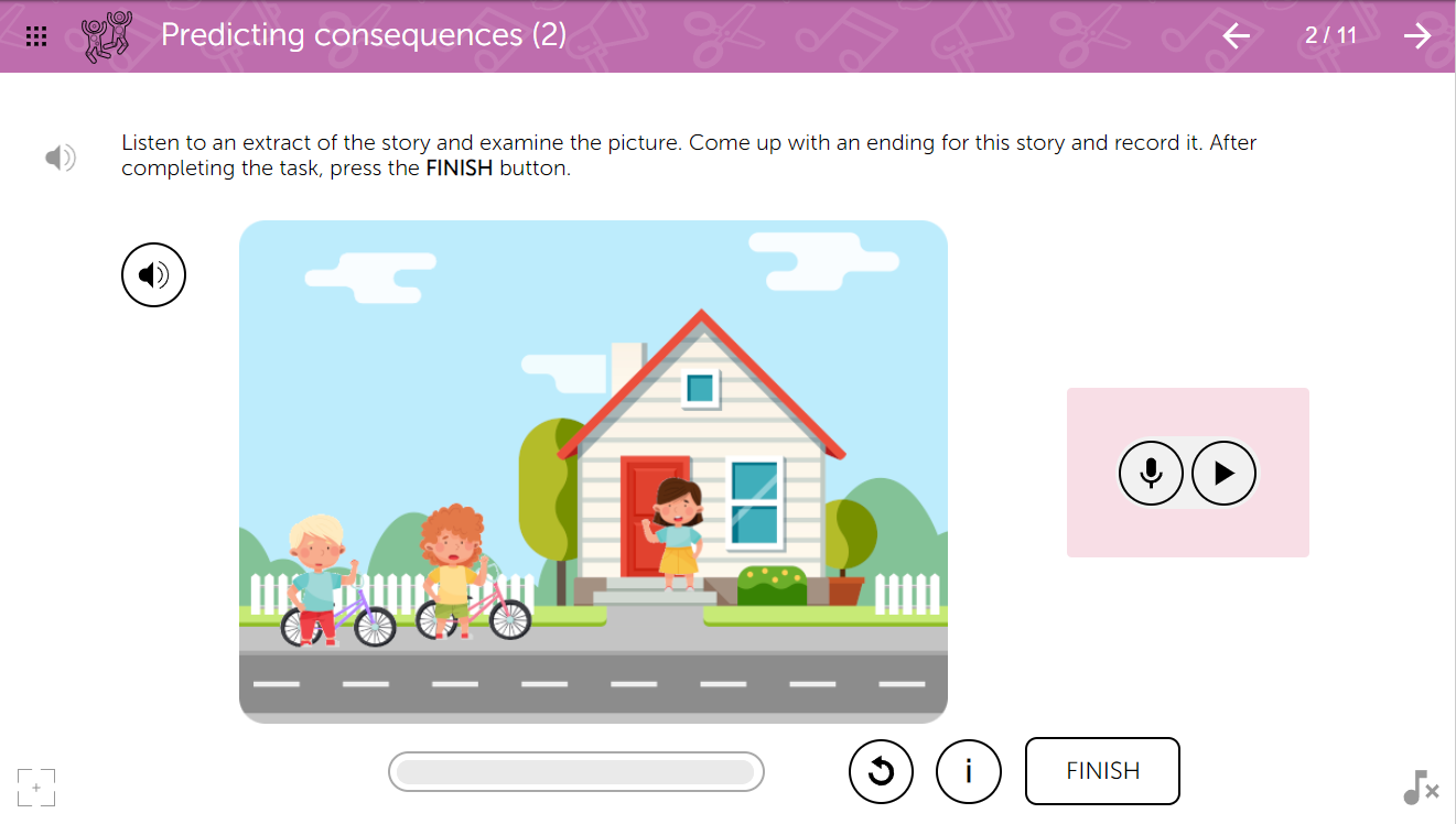 Example of Learnigo's ADHD Activity for Practicing Consequences