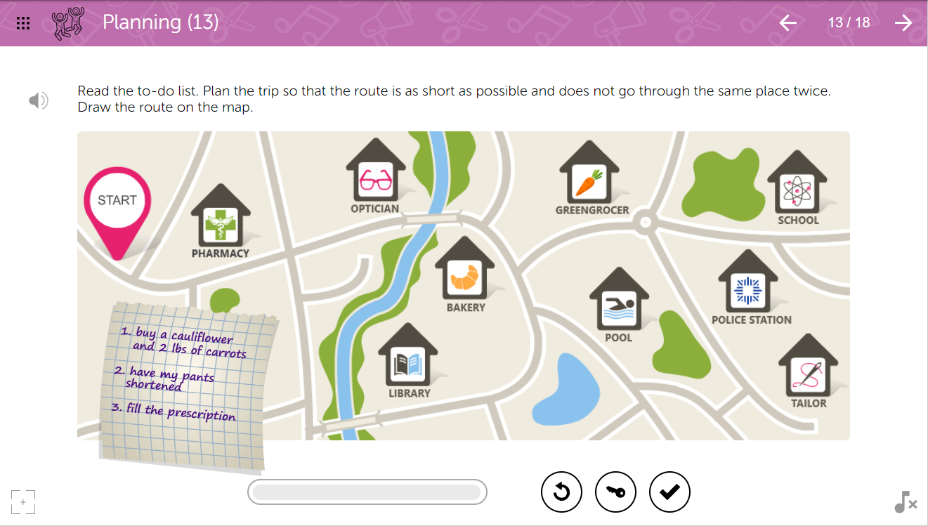 Example of Learnigo's ADHD Activity for Planning