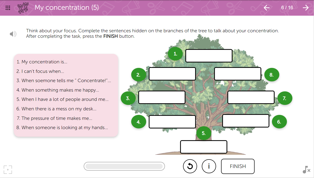 Example of Learnigo's ADHD Activity for Concentration