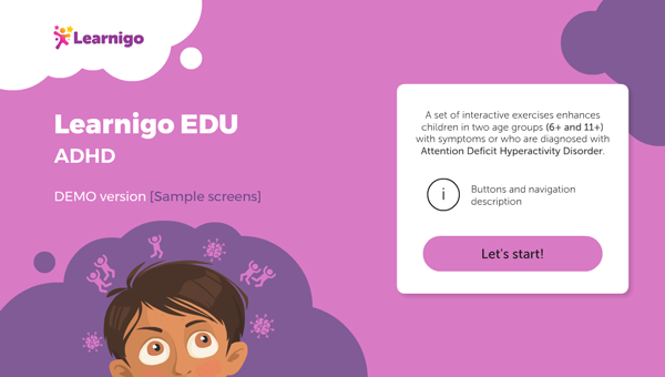 Learnigo ADHD - start screen